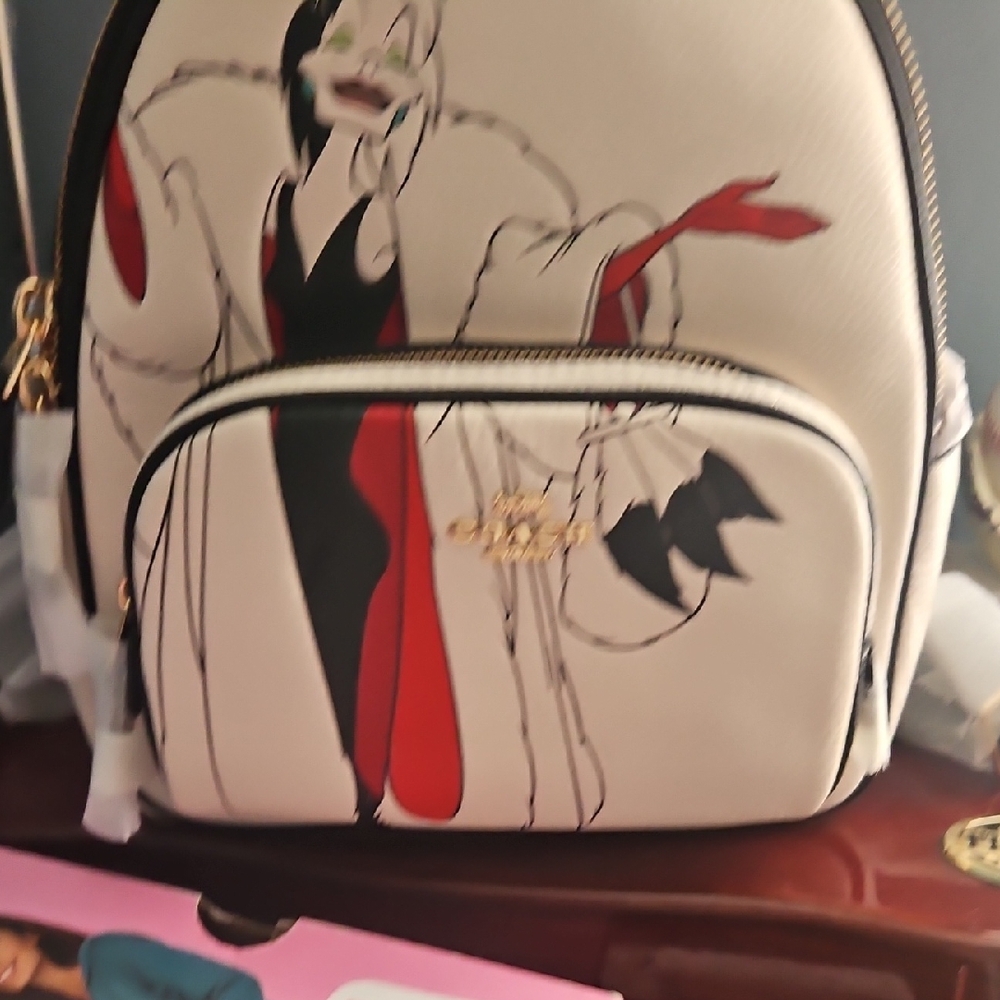 Coach  Black and White Disney Cruella Backpack Collection